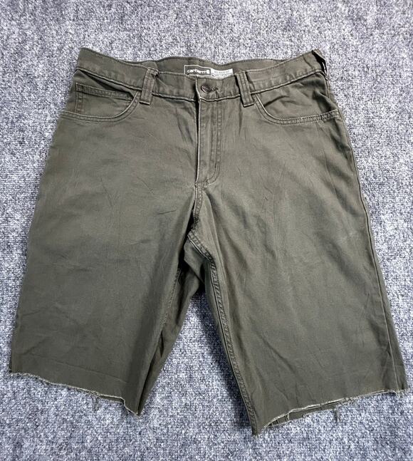 Carhartt Other - Carhartt Relaxed Fit Cargo Cut Off Shorts Olive Green Men's Size 33 Canvas